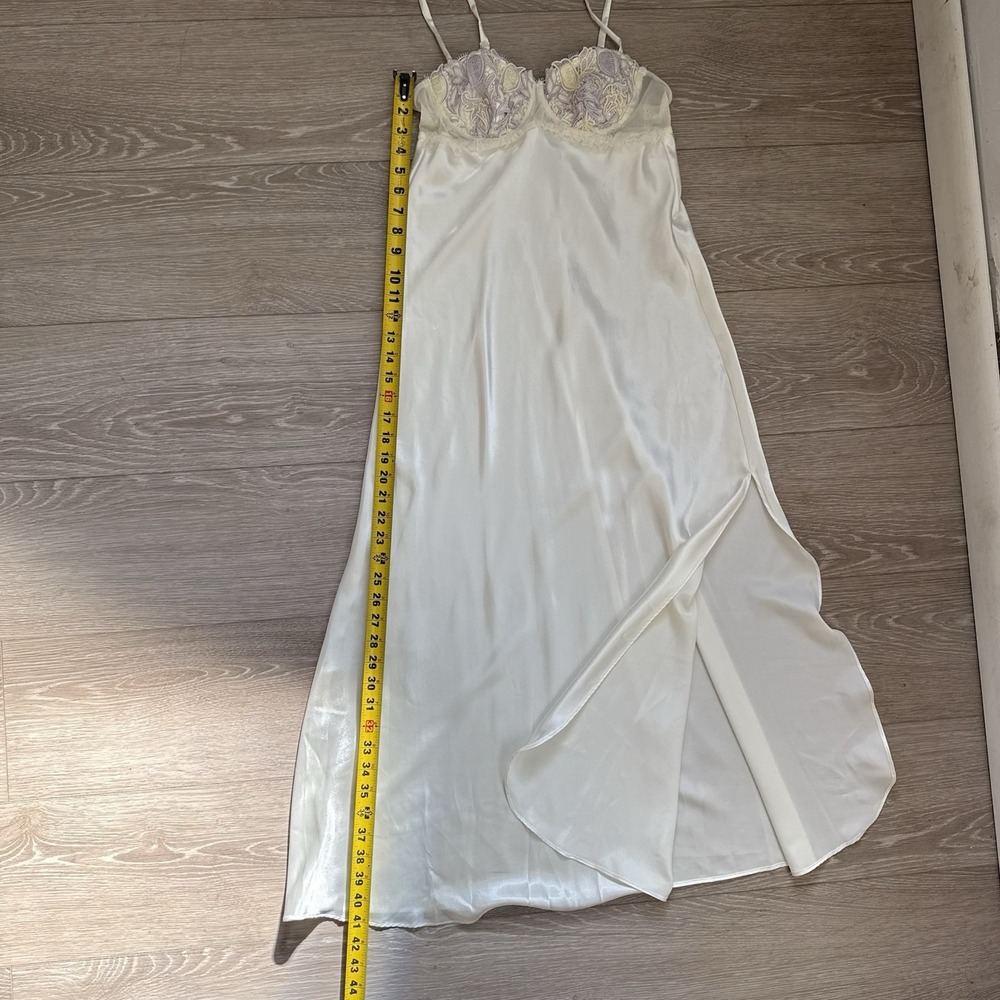 VTG Flora Nikrooz Size S Coquette Babydoll Nightgown Dress Ruffle Lace Sheer - Picture 7 of 13